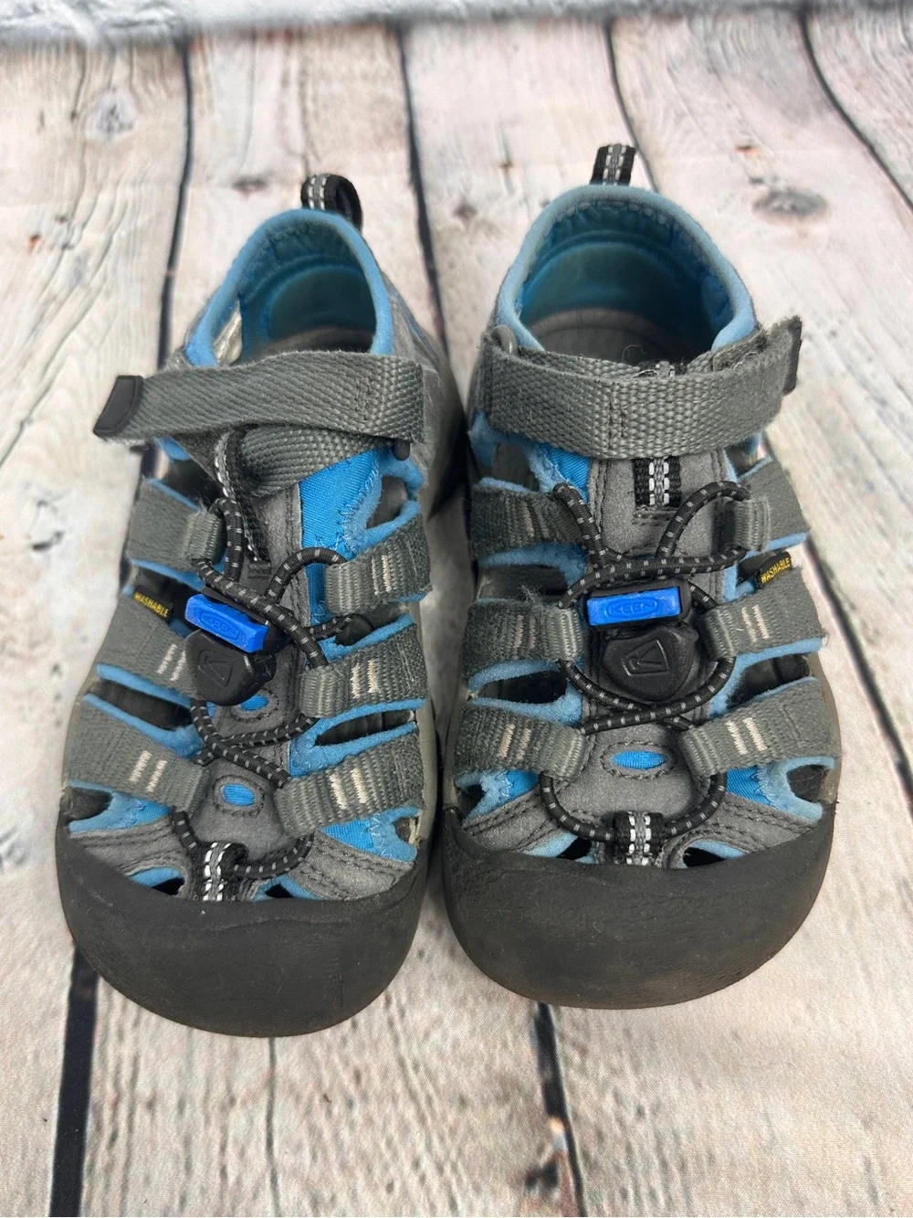 Keen kids Newport blue and gray washable sandals size US 11 UK 10
